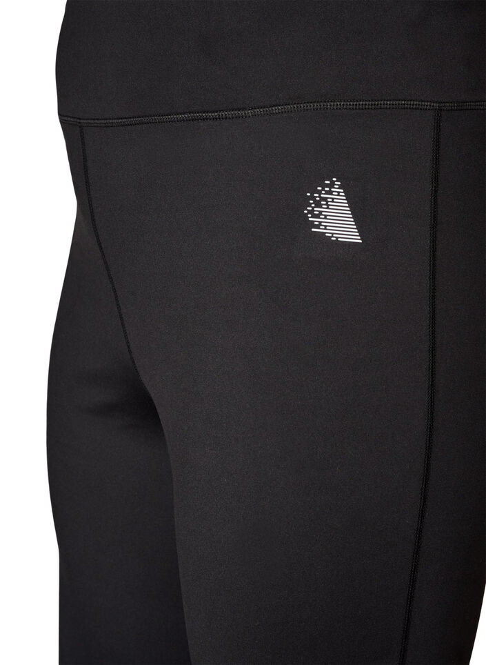 Bootcut training tights with a high waist, Black, Packshot image number 2