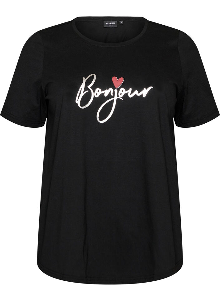 T-shirt with motif, Black, Packshot image number 0