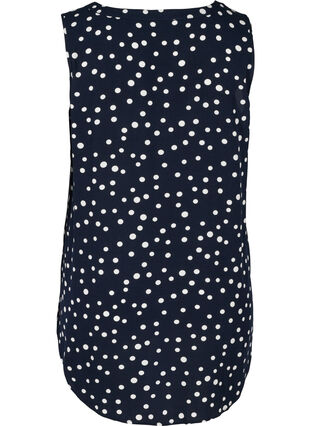 Dotted viscose top with buttons, Night Sky Dot, Packshot image number 1