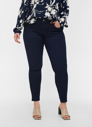 Extra slim, regular rise Sanna jeans, Dark blue, Model image number 2