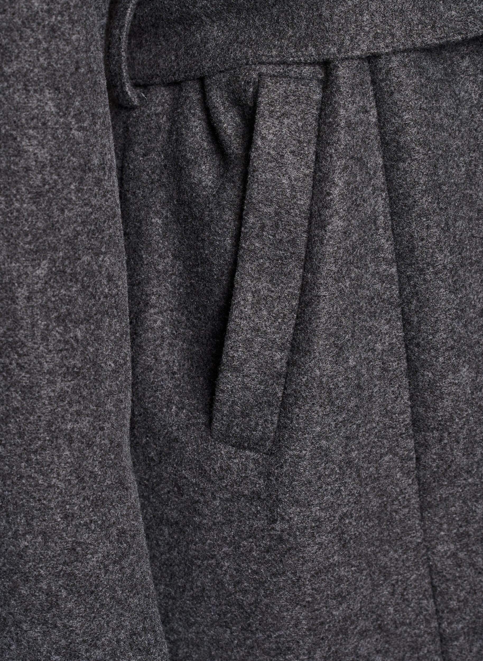 Zizzifashion Short coat with a belt, Grey, Packshot image number 3