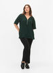 V-neck blouse with zipper, Scarab, Model image number 2