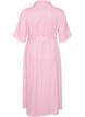 Ankle-length shirt dress with tie belt and stripes, Pink, Packshot image number 1