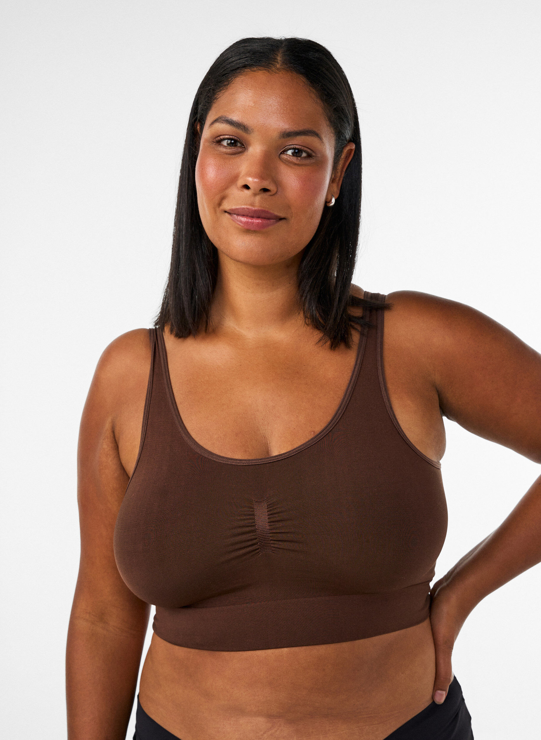 ZizzifashionSoft non-padded bra, Brown, Model image number 0