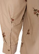 Striped shirt with embroidered flowers, Brown, Packshot image number 3
