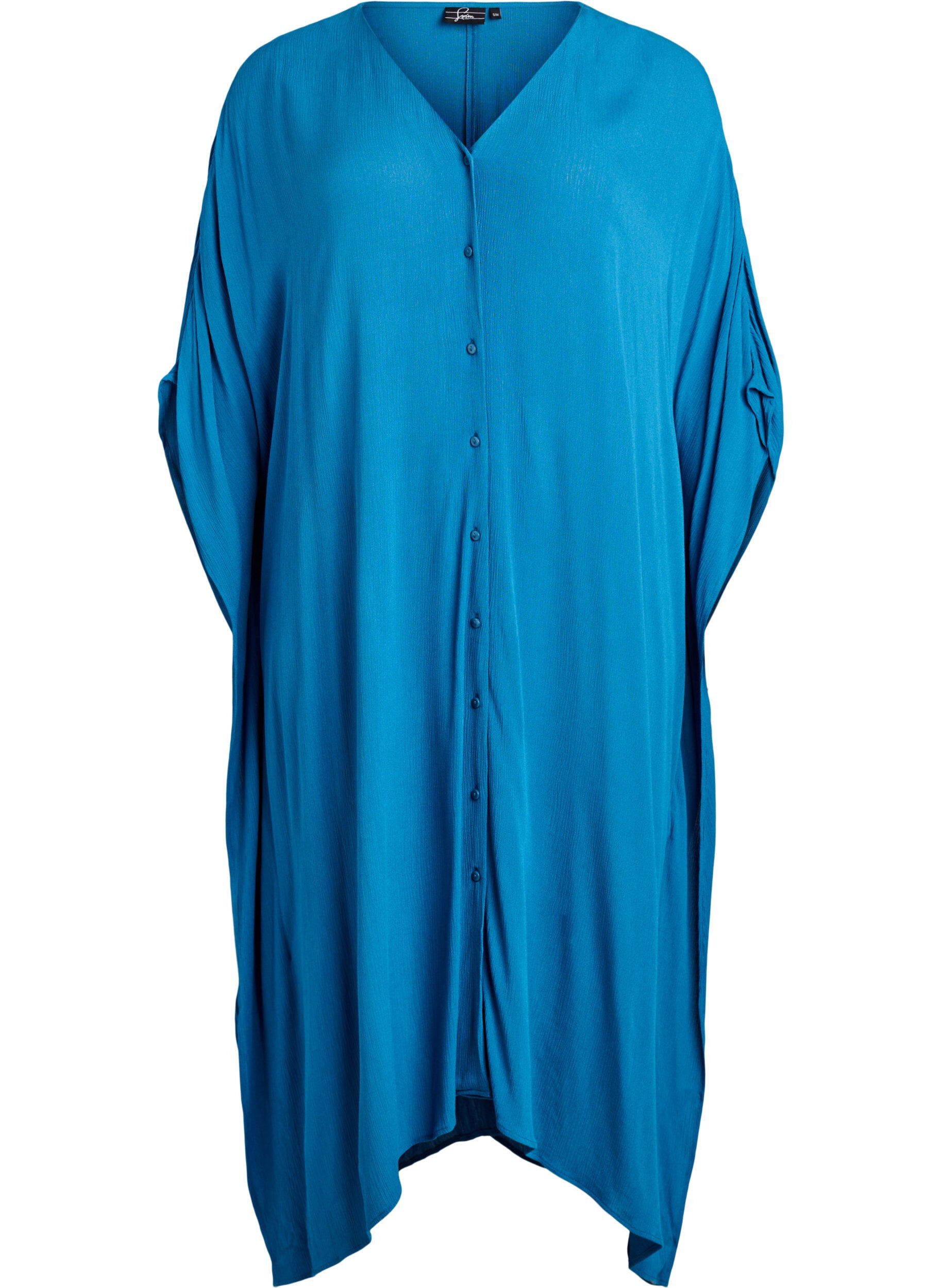 Zizzifashion Kaftan beach dress with buttons, Blue, Packshot image number 0