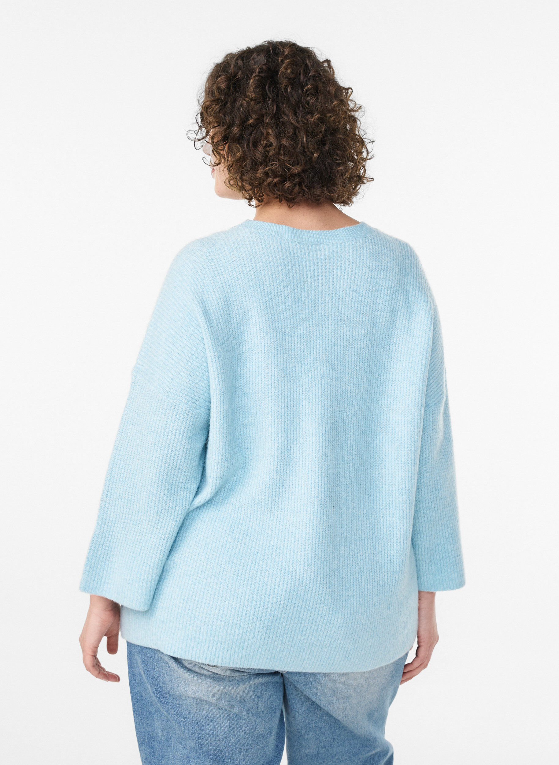 Zizzifashion Loose knit with 3/4-sleeves, Light Blue, Model image number 2