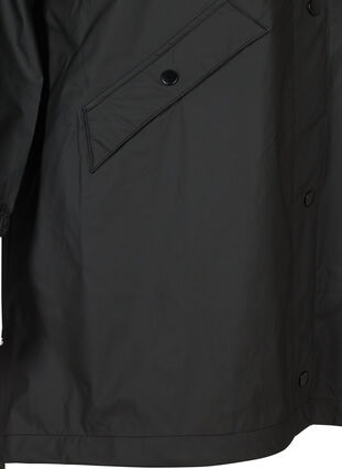 Hooded raincoat with taped seams, Black, Packshot image number 3