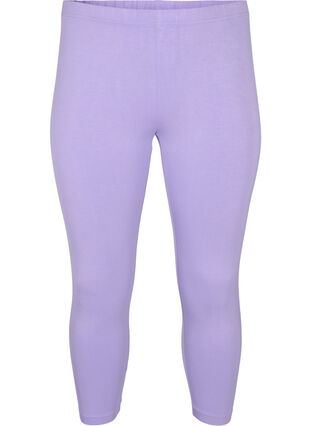 Basic 3/4 leggings in viscose, Violet Tulip, Packshot image number 0