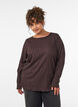 Jersey blouse with a wavy texture, Brown, Model image number 0