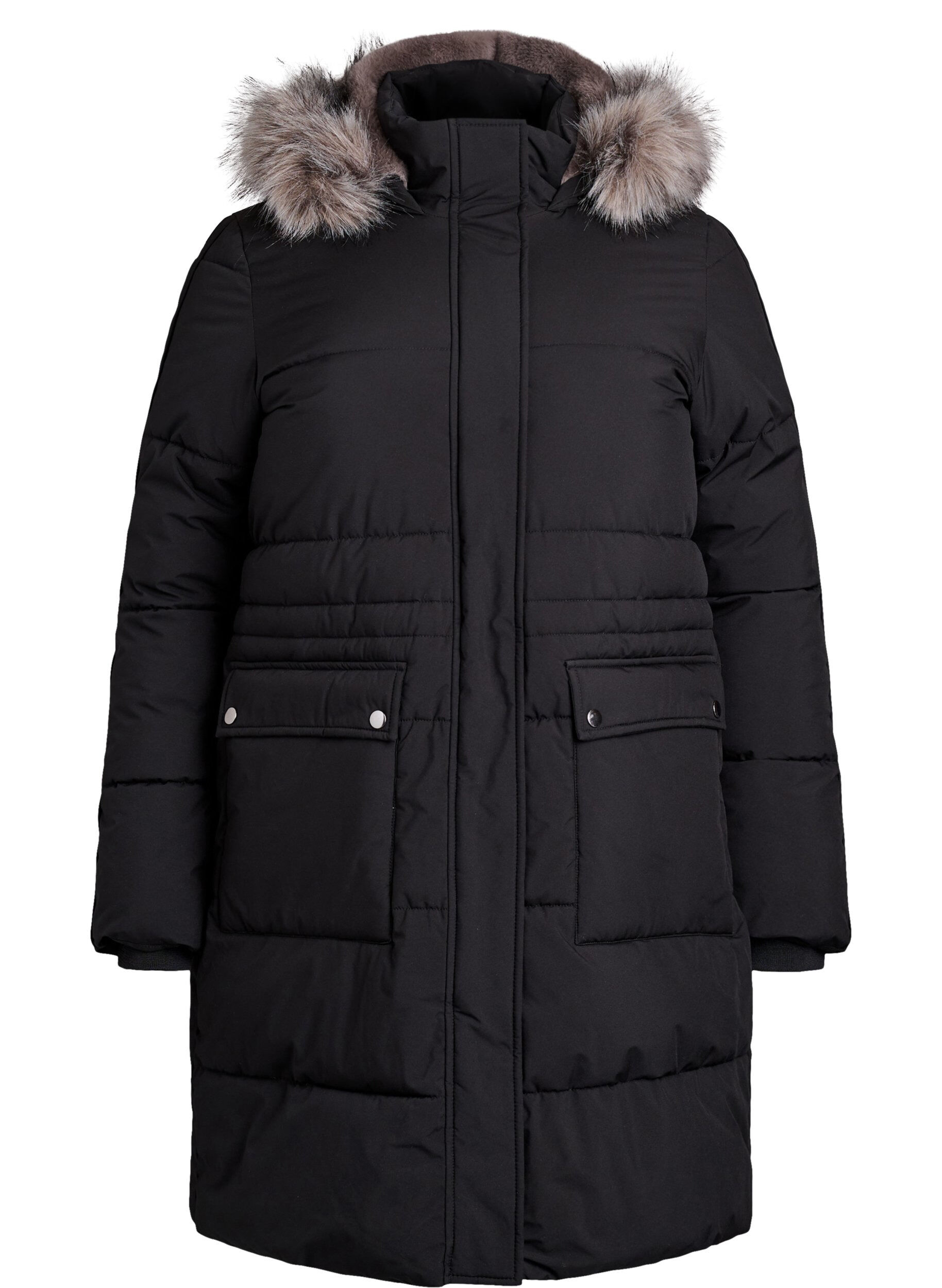 Water-repellent parka with faux fur Collar