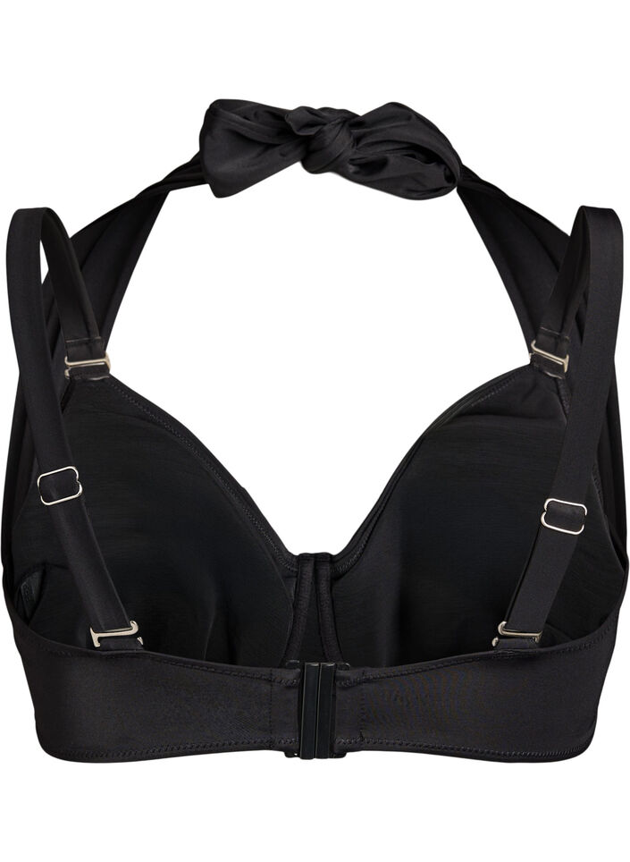Bikini top with underwire and halterneck, Black, Packshot image number 1