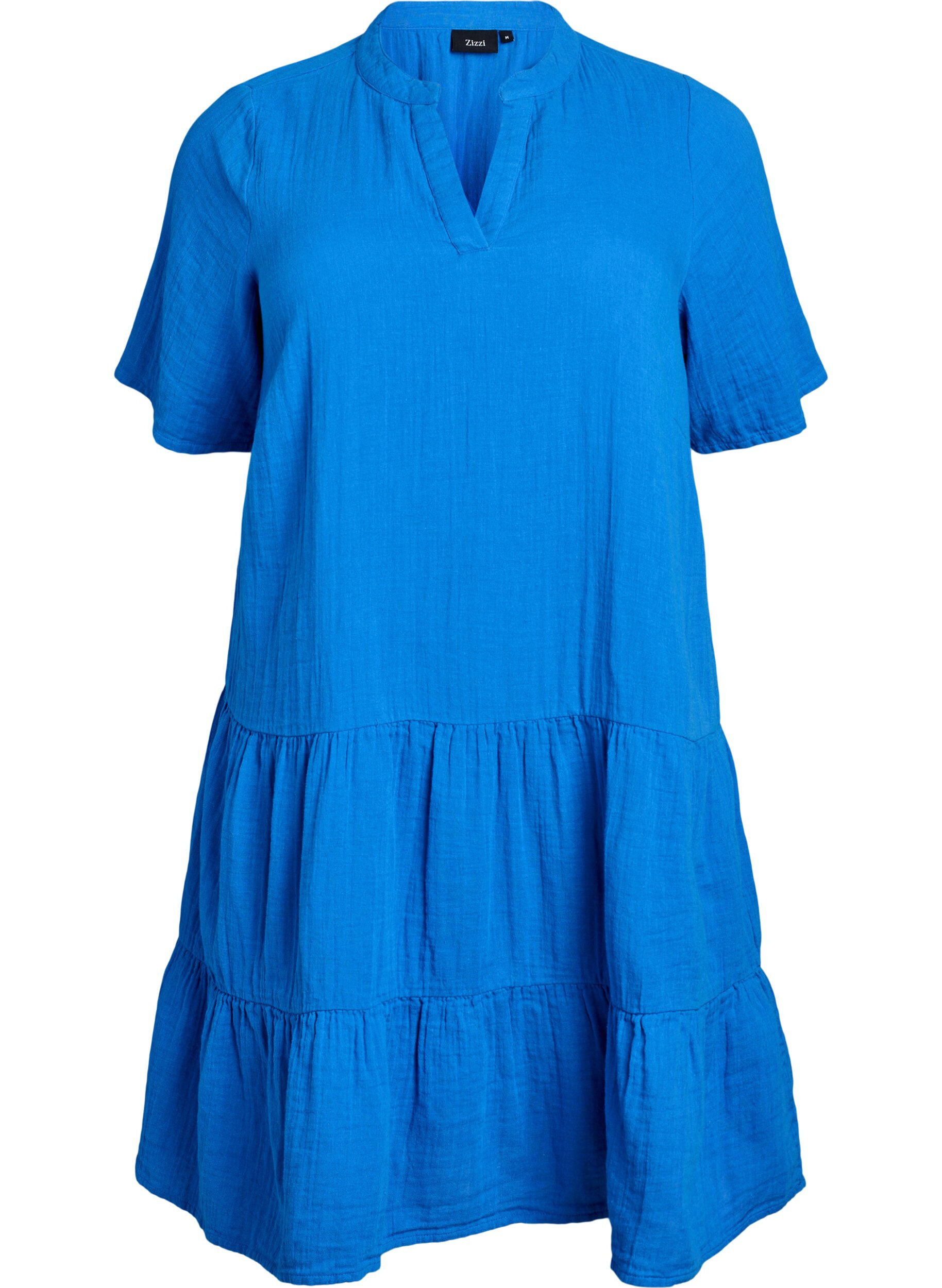 Short A-line dress in cotton muslin