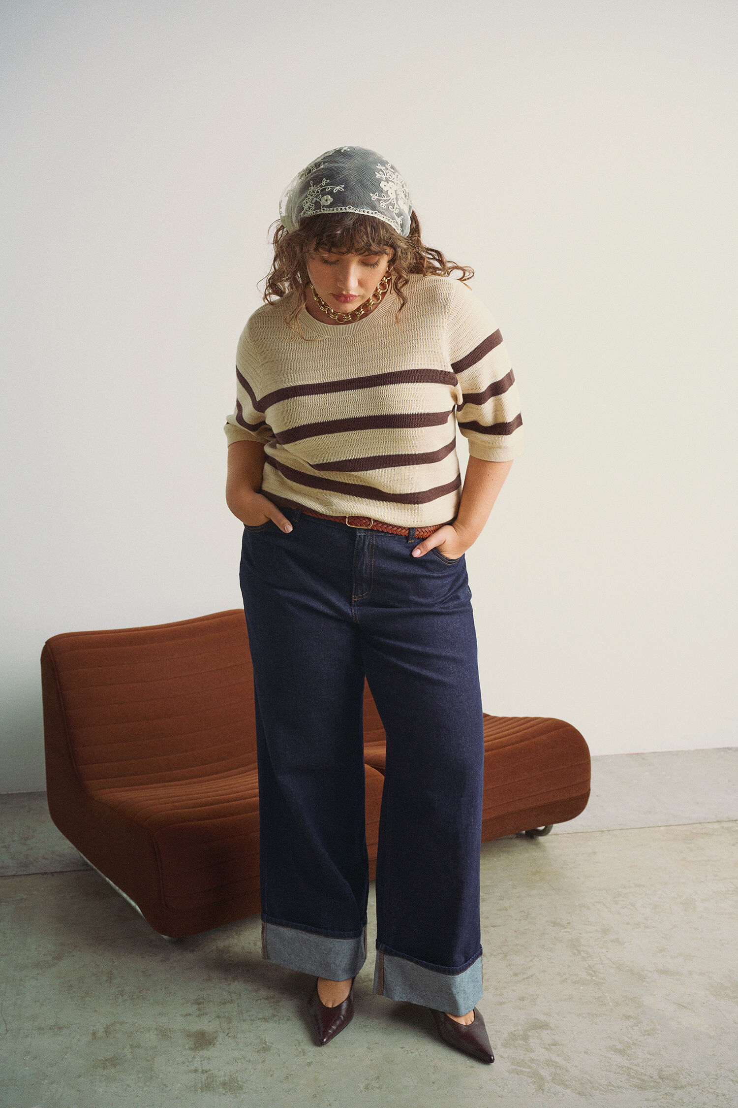 Zizzifashion Striped knitwear, , Model