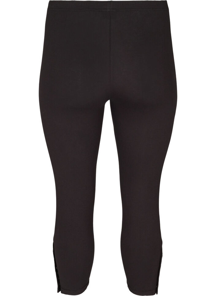 3/4 leggings with buttons, Black, Packshot image number 1