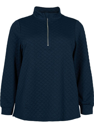 Quilted jumper with zip, Navy Blazer, Packshot image number 0