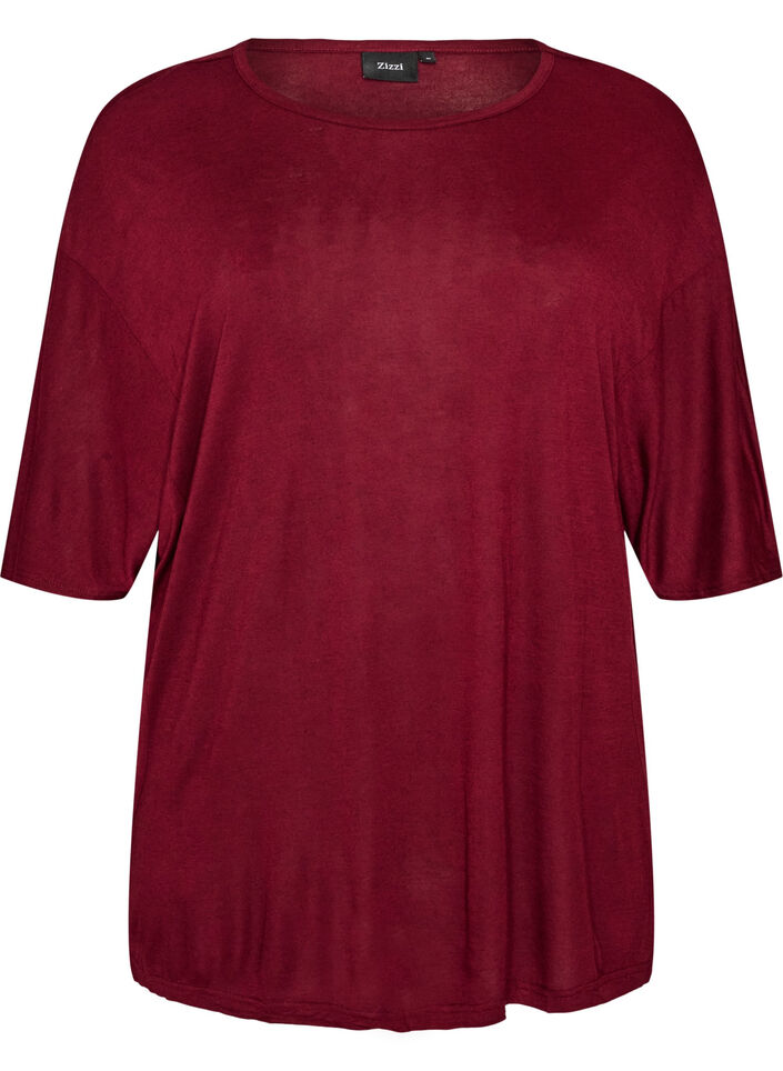 Loose T-shirt in viscose jersey, Red, Packshot image number 0