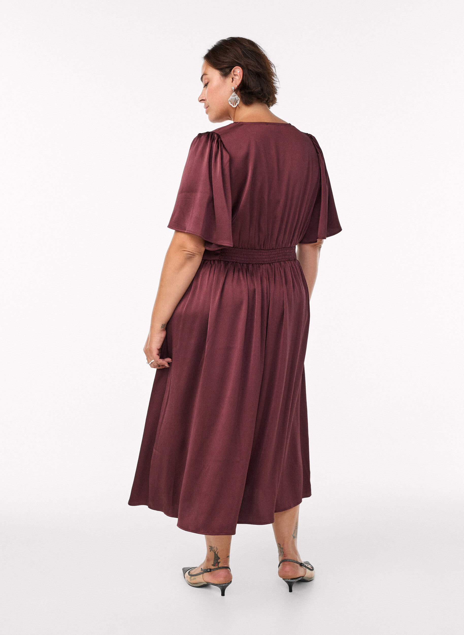 ZizzifashionEmpire party dress in midi length, Dark Bordeaux, Model image number 1