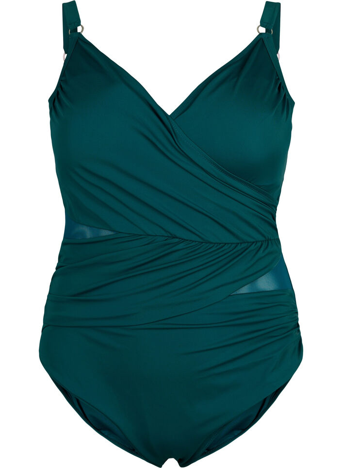 Wrap swimsuit, Green, Packshot image number 0