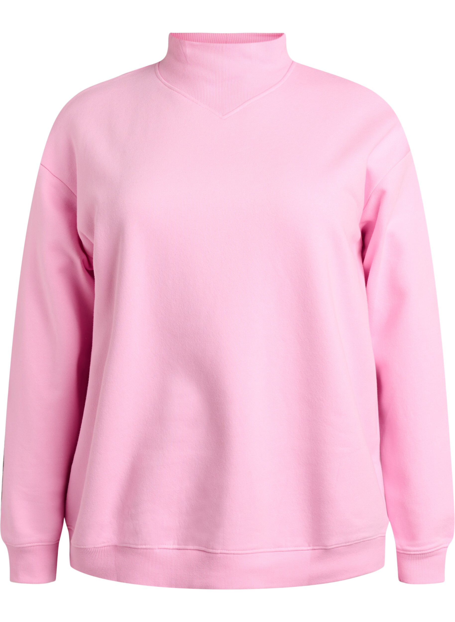 Zizzifashion Sweatshirt with high neck and long sleeves, Pink, Packshot image number 0