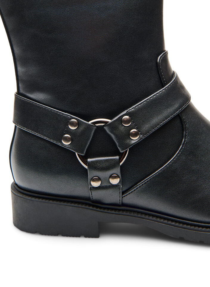 Short biker boot, Black, Packshot