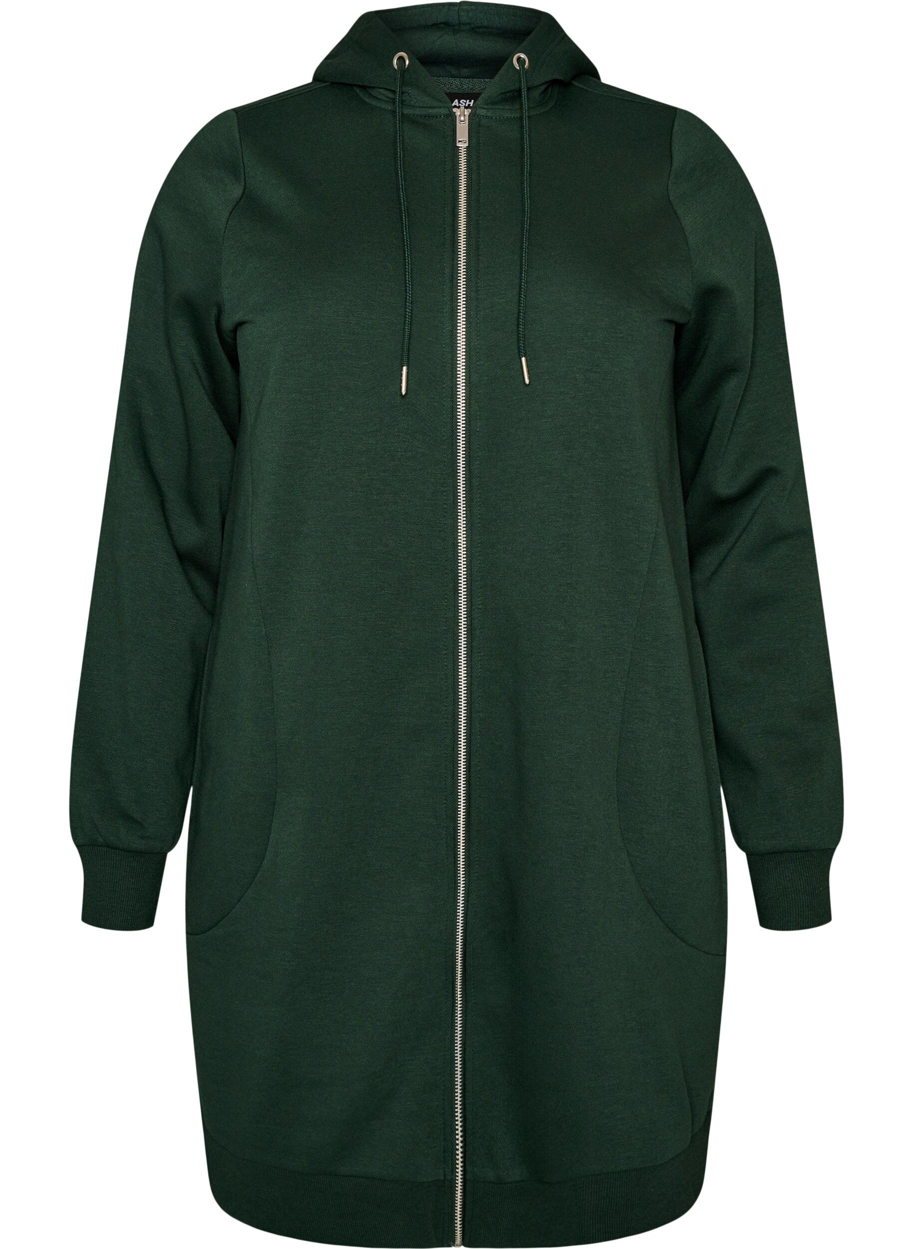 FLASH - Long hoodie with zip and pockets