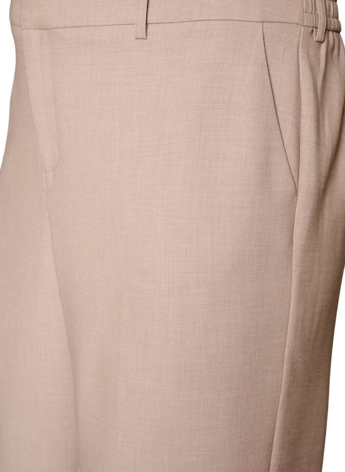 Tailored trousers with a high waist and straight fit, Beige, Packshot