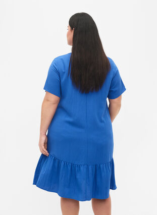 Short-sleeved viscose dress with v-neckline, Surf the web, Model image number 1