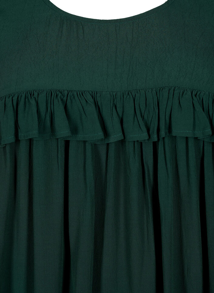 Viscose tunic with ruffles, Scarab, Packshot image number 2