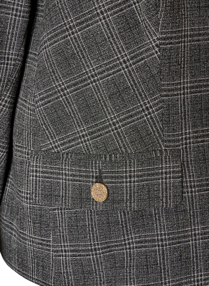 Short blazer with a checked pattern, Dark Grey, Packshot image number 3