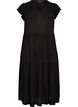Midi dress in viscose with ruffle sleeves, Black, Packshot image number 0