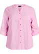 Cotton shirt blouse with V-neck, Pink, Packshot image number 0