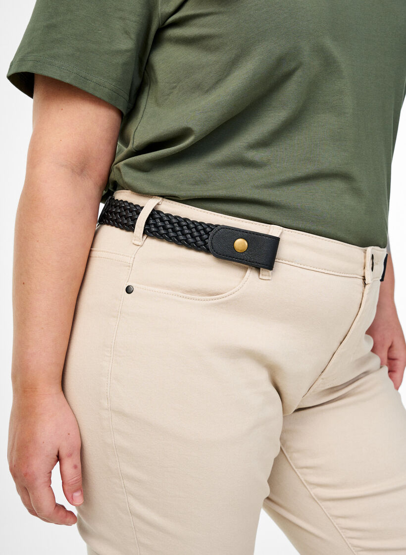 Braided elastic belt, Black, Image image number 0