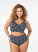 Floral bikini top with ruffle detail, Petrol, Model image number 1