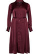 Satin shirt dress with a tie-belt, Red, Packshot image number 0