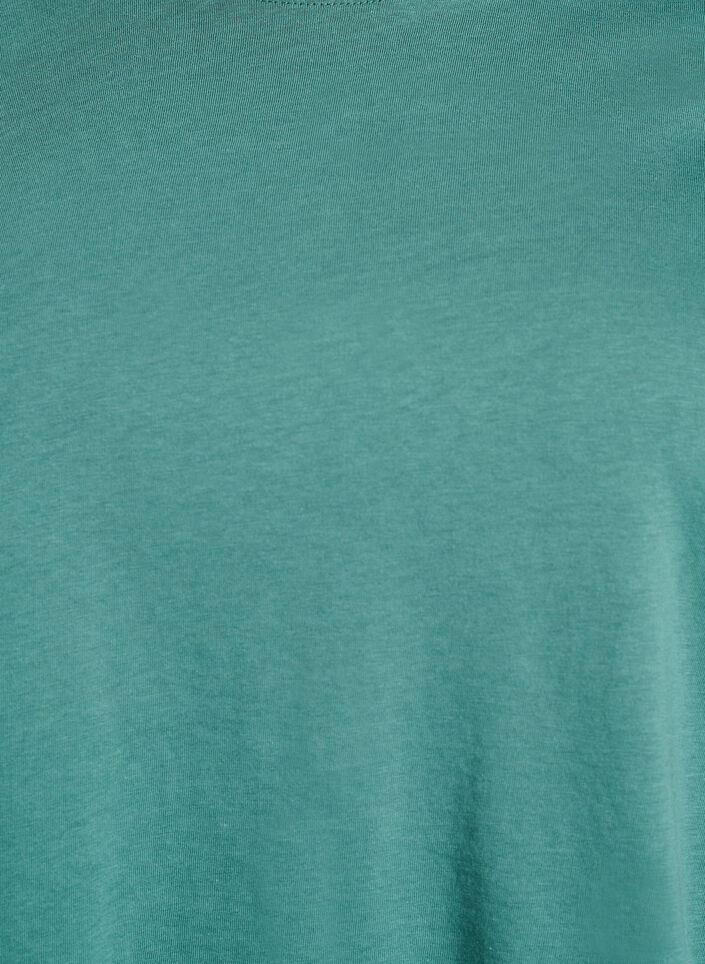 Basic cotton T-shirt with round neck, Green, Packshot image number 2