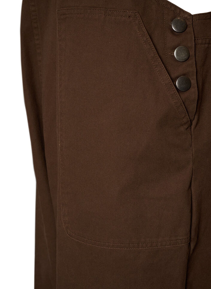 Dungarees with balloon effect and adjustable straps, Brown, Packshot image number 3