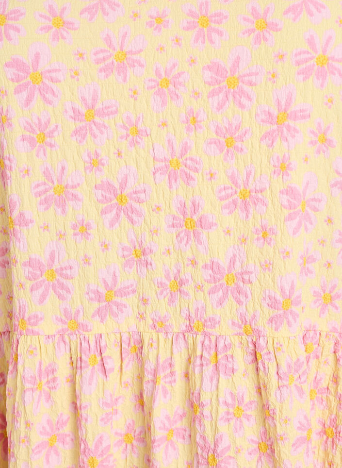 Ankle-length dress with short sleeves and tiered ruffles, Yellow, Packshot image number 2