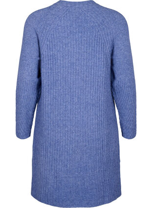 Rib-knit dress with slit, Gray Blue Mel., Packshot image number 1