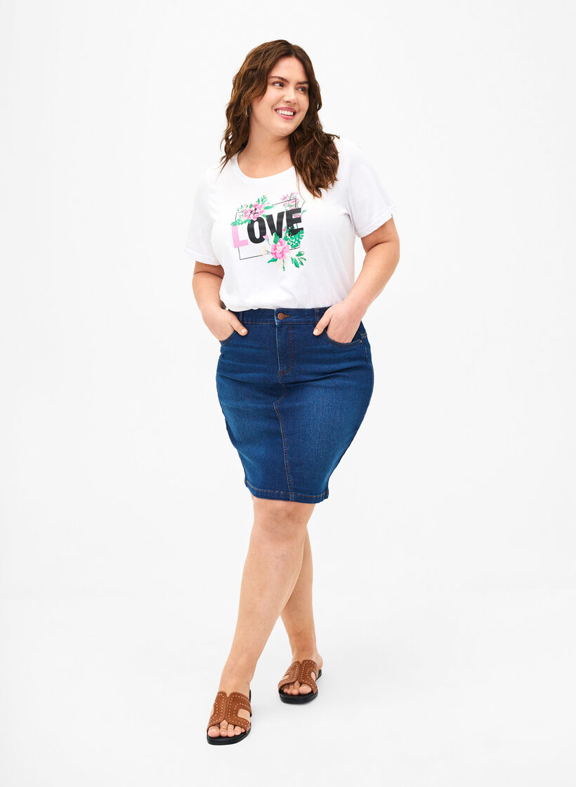 FLASH - T-shirt with motif, Bright White Love, Model image number 2