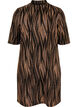 Patterned dress with glitter and short sleeves, Black w. Copper, Packshot image number 0