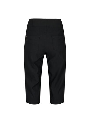 	 Tight-fitting high-waisted capri trousers, Black, Packshot image number 1