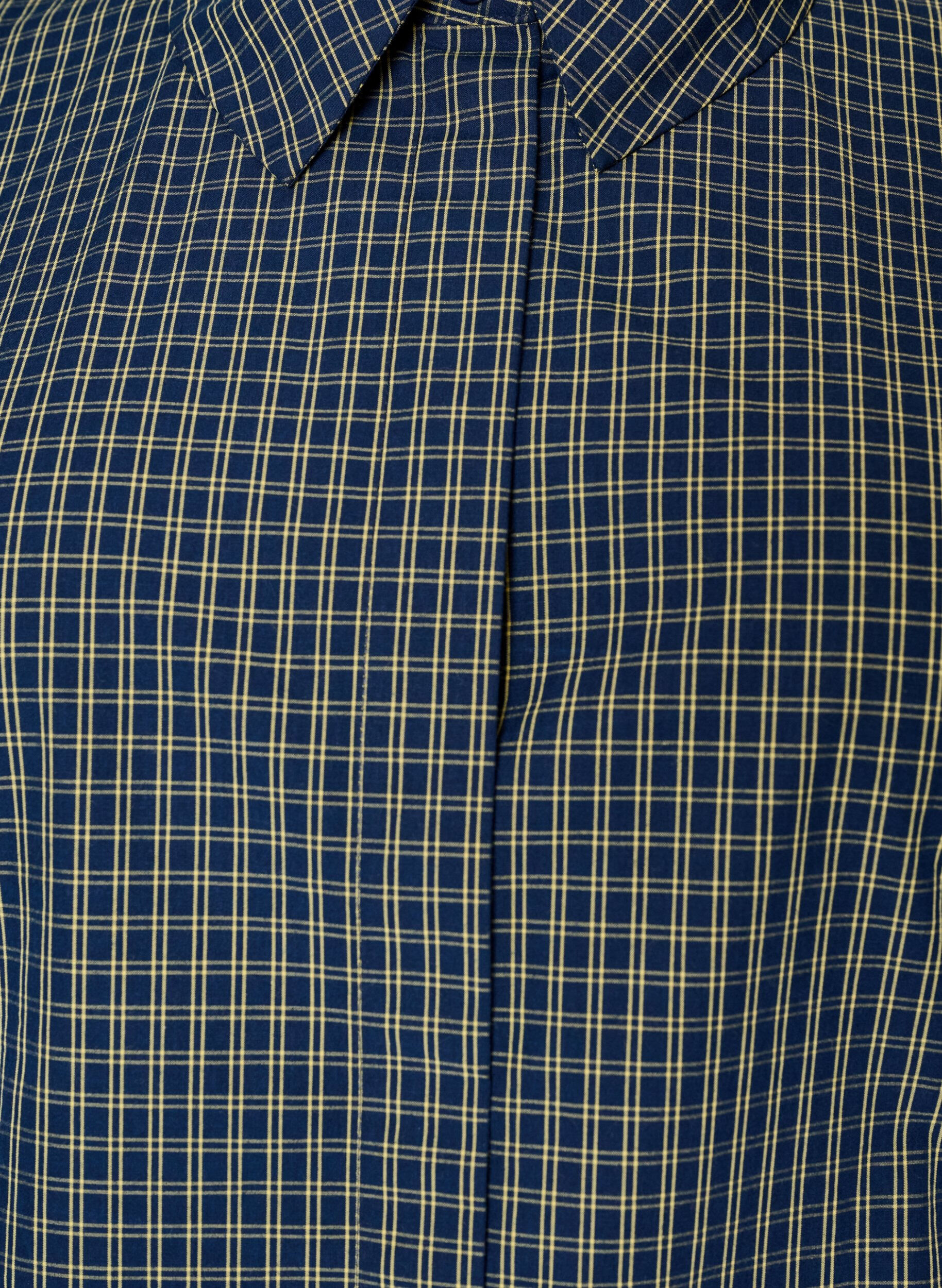 ZizzifashionCotton shirt with a checked pattern and concealed button fastening, Blue, Packshot image number 2