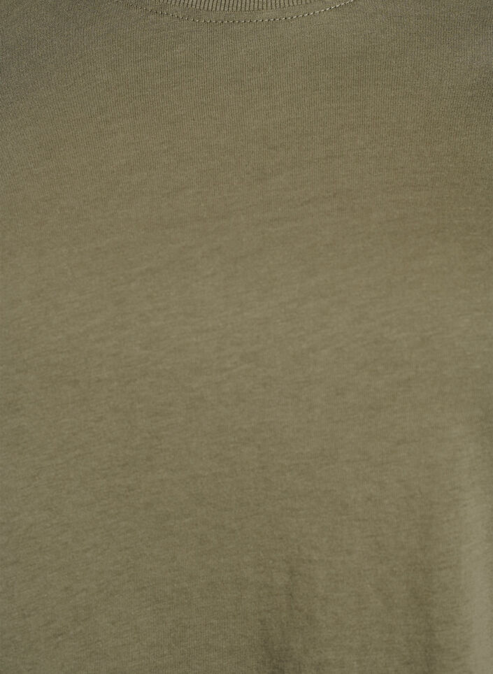 Basic cotton T-shirt with round neck, Green, Packshot image number 2