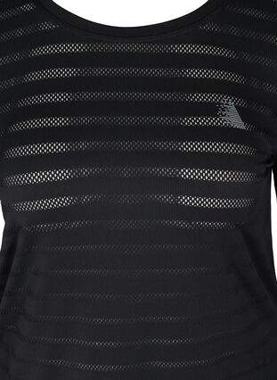 Long-sleeved exercise top with pattern, Black, Packshot image number 2