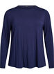 Solid coloured blouse with long sleeves, Blue, Packshot image number 0