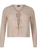 Knitted cardigan with tie details, Simply Taupe Mel., Packshot image number 0