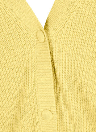 Knitted cardigan with buttons and balloon sleeves, Pale Banana Mel., Packshot image number 2