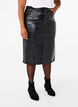 Faux leather skirt with a front slit, Black, Model image number 2