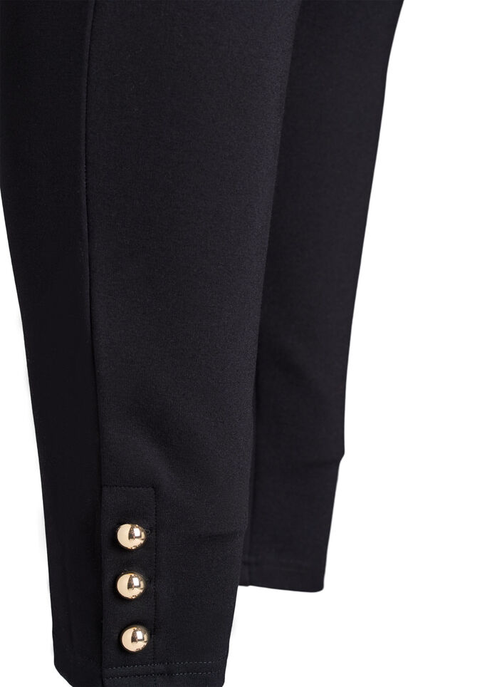 Leggings with buttons at the bottom, Black, Packshot image number 3